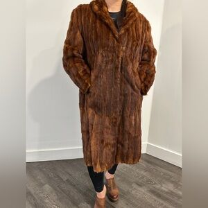 Vintage Hailstone long Brown Fur Coat